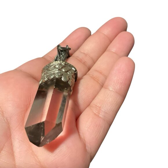 Love Heals Pearl Charm Statement Necklace With Crystal Pendant - Picture 7 of 10